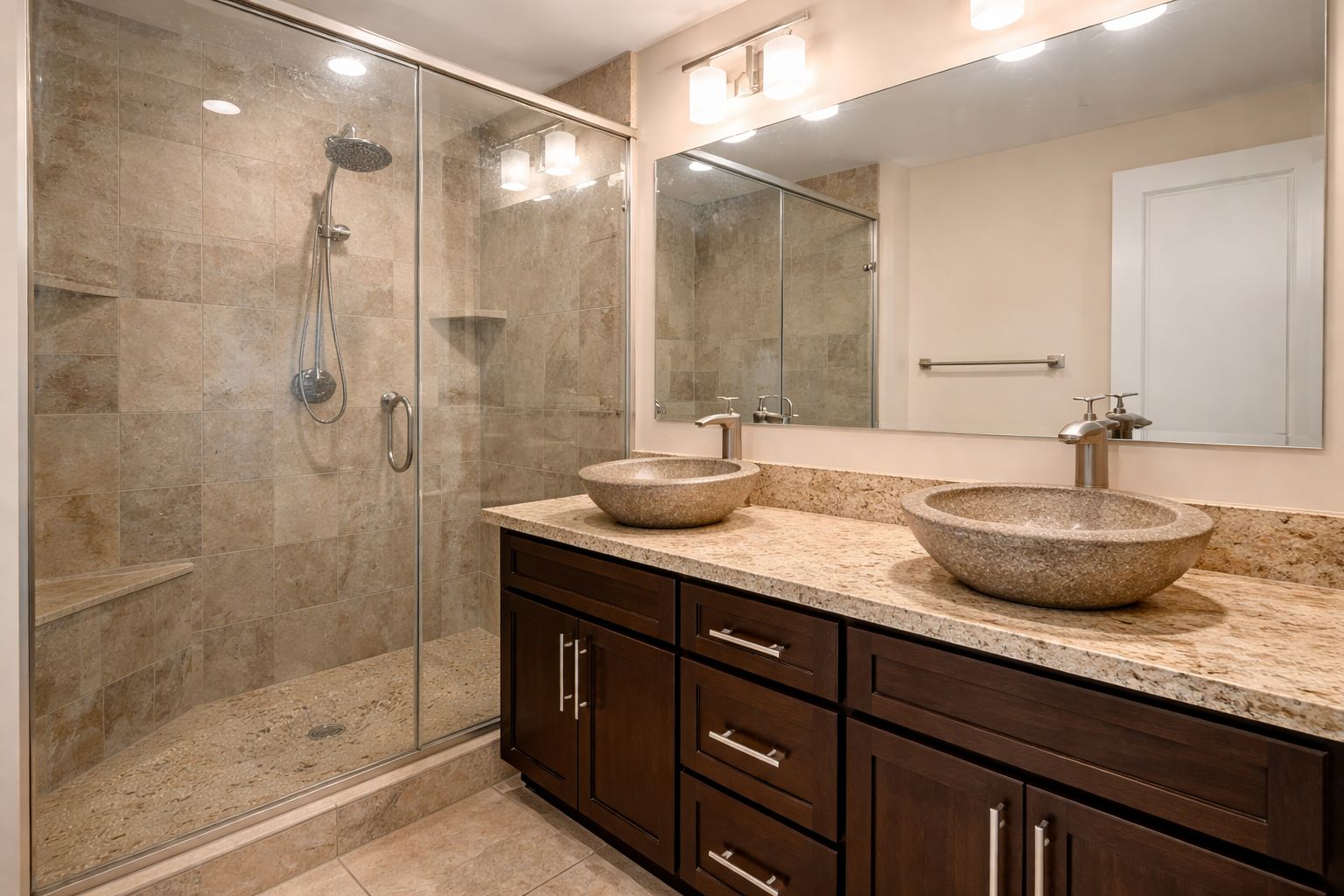 Master bathroom before apartment turnover